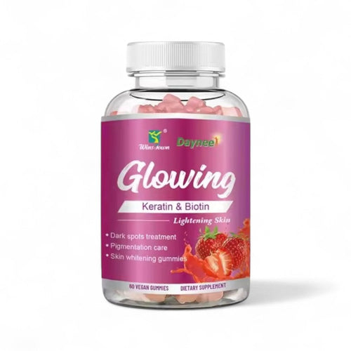 Strahlende Gummibärchen mit Keratin und Biotin für hellere Haut – 60 Stück pro Flasche