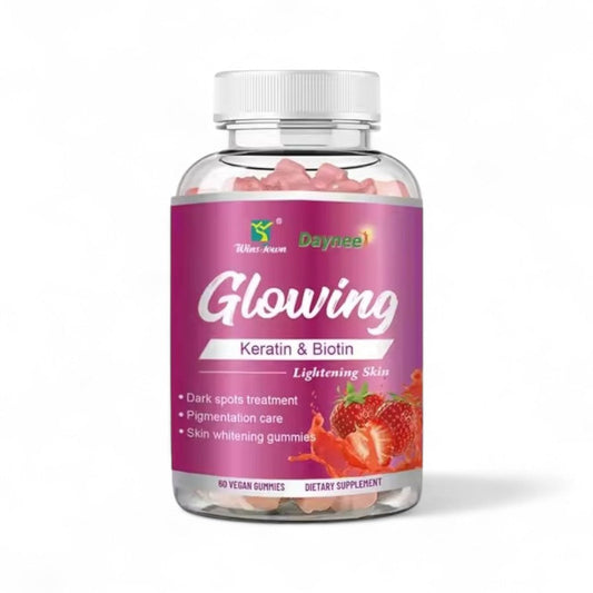 Strahlende Gummibärchen mit Keratin und Biotin für hellere Haut – 60 Stück pro Flasche